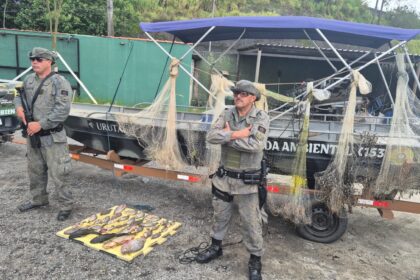 Em São Bernardo, GCM Ambiental apreende 6 tarrafas e resgata 32 peixes vivos retirados da Billings