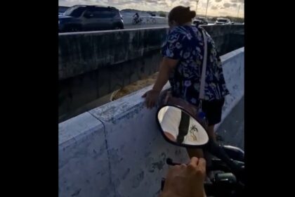 Vídeo: Motociclista salva idosa em viaduto no Recife e mobiliza rede de apoio após vídeo viralizar