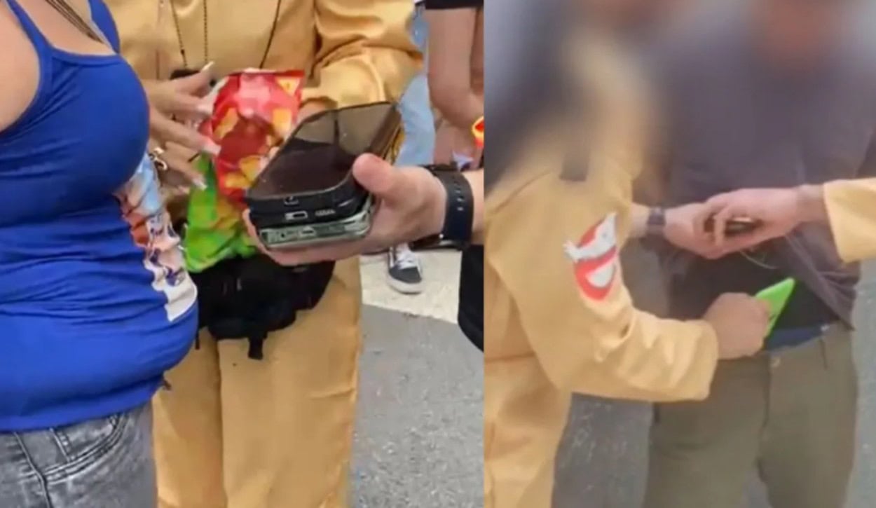 Policiais fantasiados de "Caça-Fantasmas" prendem mulher com 12 celulares furtados no Carnaval de SP