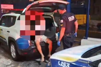 GCM prende homem no Montanhão após agredir companheira com canivete na região abdominal