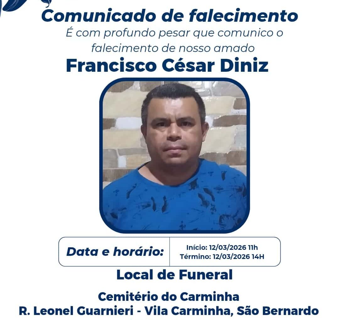 Velório ocorrerá nesta sexta-feira