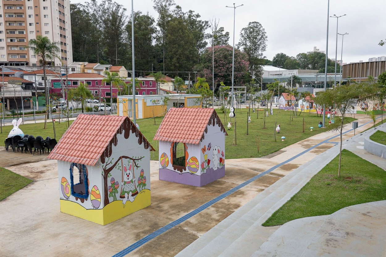 São Caetano celebra a Páscoa com vila temática com coelho, casinhas e muito mais para as famílias.
