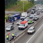 Engavetamento trava a Rodovia Anchieta na manhã desta segunda-feira