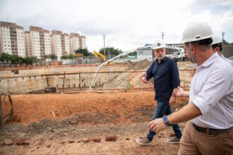 Piscinão no Bairro Fundação, em São Caetano, registra avanços e chega a 70% de obras executadas