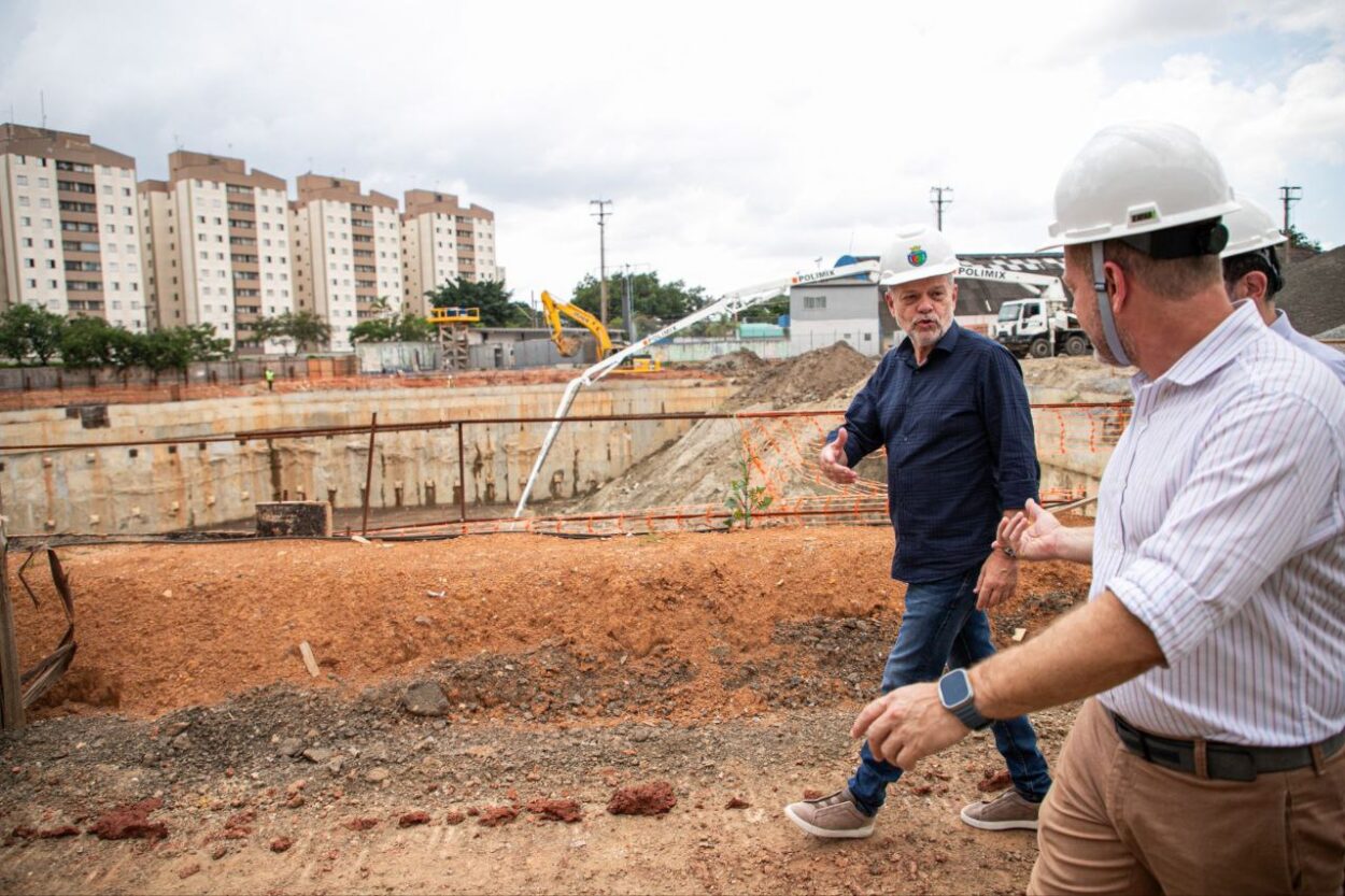 Piscinão no Bairro Fundação, em São Caetano, registra avanços e chega a 70% de obras executadas