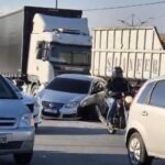 Engavetamento com quatro veículos prejudica trânsito na Rodovia Anchieta no KM 16 nesta sexta-feira