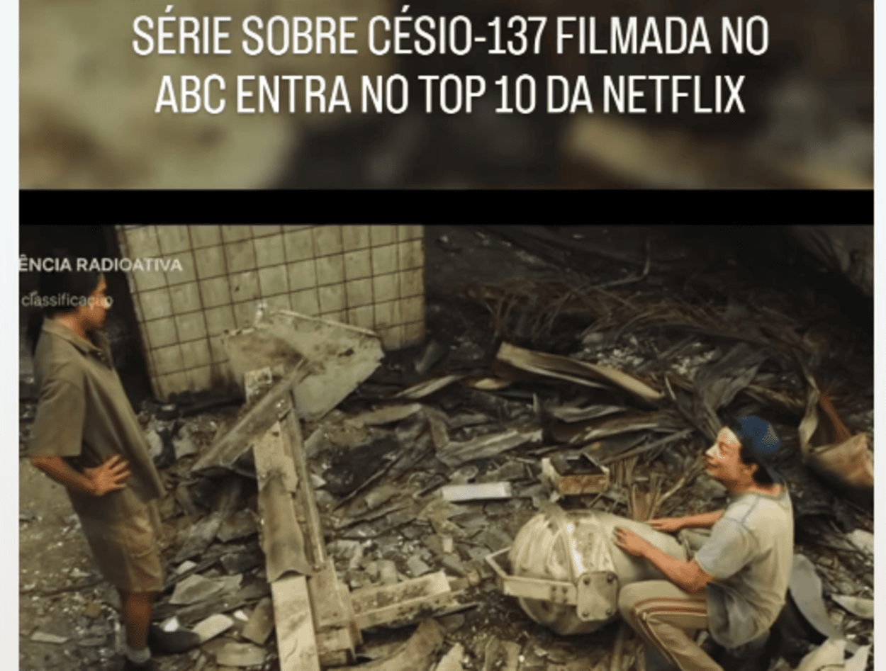 Série da Netflix filmada em Santo André, sobre o Césio-137, está no Top 10 mundial das produções mais assistidas