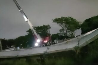 Queda de vigas em obra de viaduto deixa dois feridos em São Bernardo
