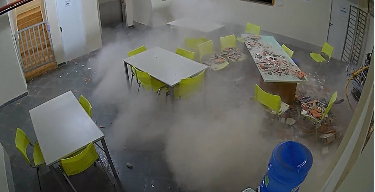 Carro invade asilo no centro de Diadema e atinge refeitório