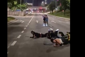 Grupo de patinadores vira sensação na web após registro de queda em avenida de São Bernardo