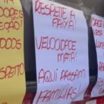 Protesto na Vila São Pedro, em SBC, o cobra segurança após morte de pedestre atropelada por moto