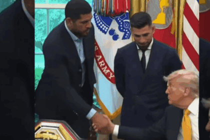 Atleta de São Bernardo, lutador Alex Poatan é recebido por Donald Trump na Casa Branca