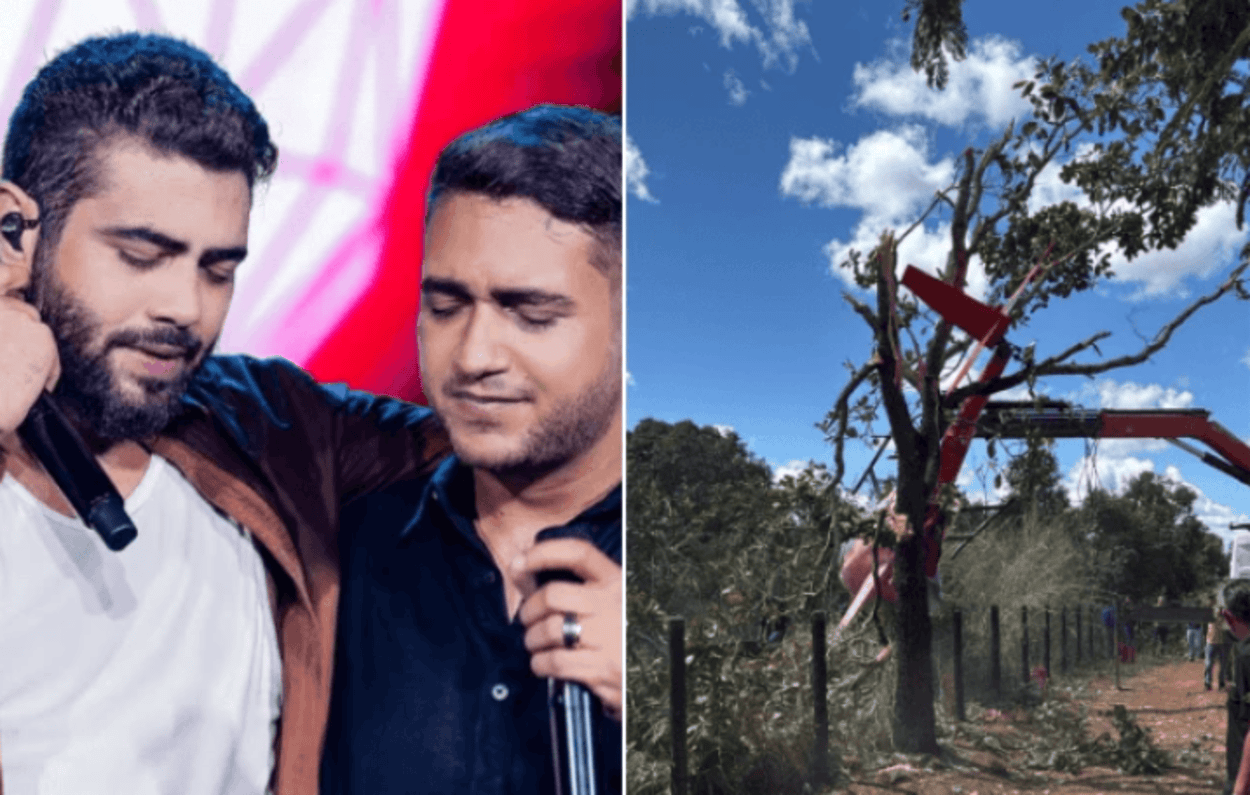 Helicóptero de Henrique e Juliano cai no Tocantins; pai da dupla pilotava a aeronave