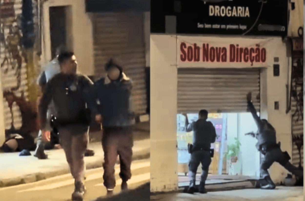 Tentativa de roubo a farmácia termina com criminoso baleado e adolescente apreendido em SP