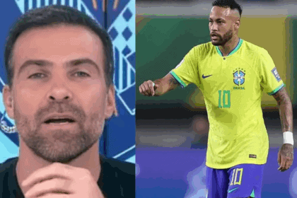 Jornalista Thiago Asmar, o Pilhado, celebra o furo de reportagem após o anúncio oficial do técnico sobre Neymar.