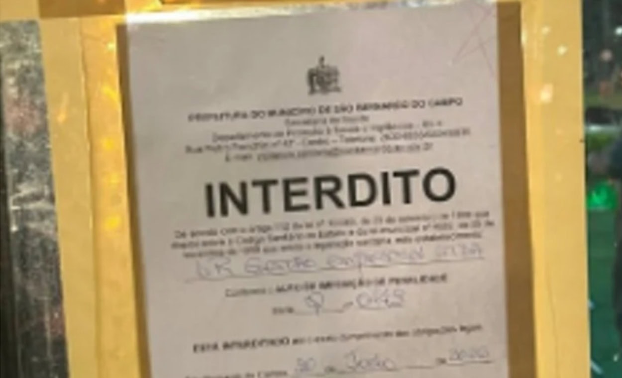 Bar Santa Paula é interditado pela Vigilância Sanitária em São Bernardo 