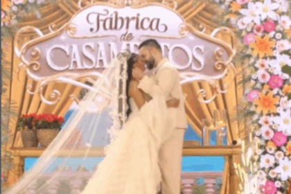 Casal de São Bernardo emociona no 'Fábrica de Casamentos', do SBT, com festa latina e história de amor nascida na dança
