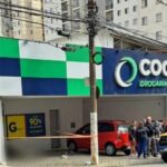 Pessoa em situação de rua é encontrada sem vida em frente à Drogaria Coop no Nova Petrópolis. Foto: TV São Bernardo