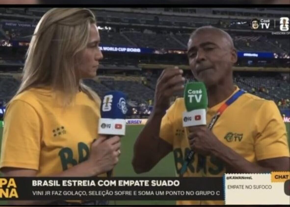 Climão: Romário rebate Fernanda Gentil ao vivo na CazéTV e divide opiniões na web
