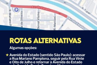 Prefeitura de São Caetano interdita temporariamente trecho da Avenida do Estado devido às obras do Drenar