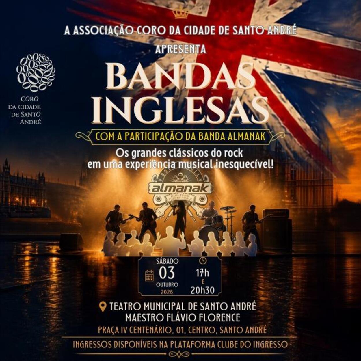 Teatro Municipal de Santo André será palco de rock clássico nesta semana