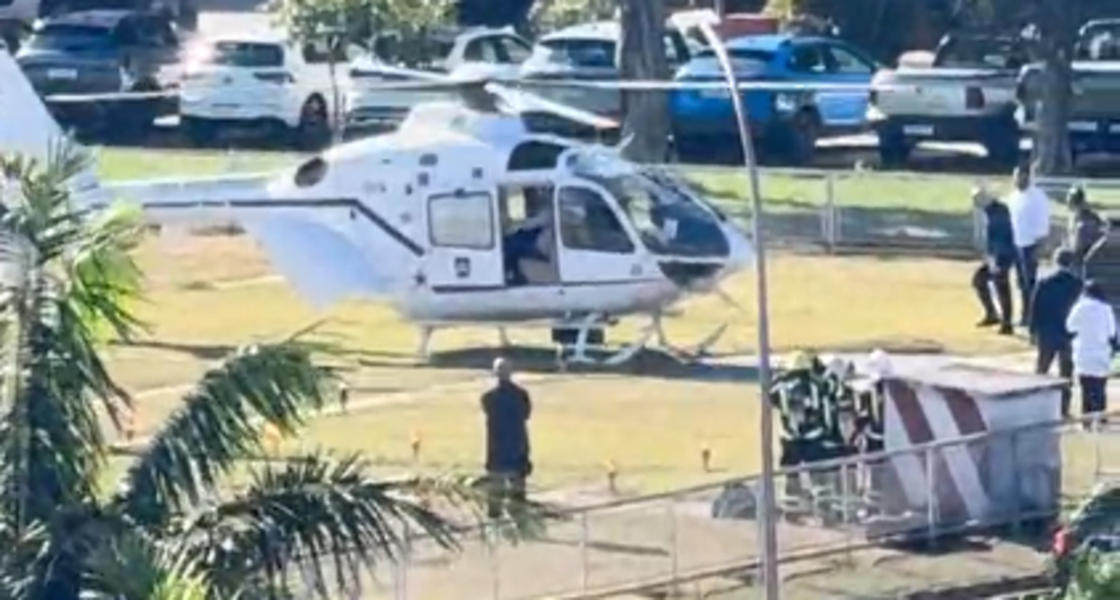 Helicóptero pousa na Volkswagen na manhã em que Lula vota em São Bernardo