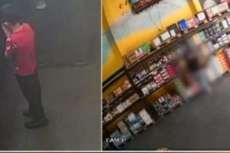 Criança de 8 anos é gravada orando durante assalto a comércio da família em Santo André. Foto: Reprodução/Vídeo